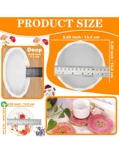 Moldes de Posavasos de Silicona ZQYSING 4 Piezas 13.2 cm 2