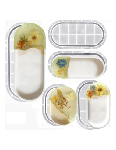 Juego de 5 Moldes de Silicona Ovalados AOEDEO - 30.48 a 14.48 cm