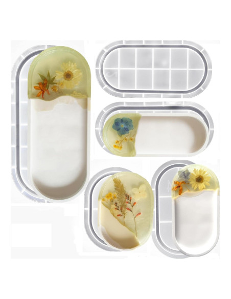 Juego de 5 Moldes de Silicona Ovalados AOEDEO - 30.48 a 14.48 cm