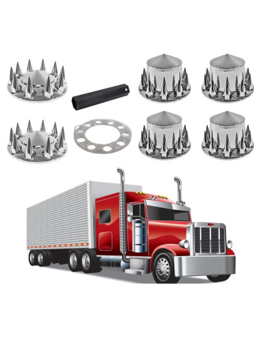 Juego de Cubiertas de Eje Cromadas Mytee para Camiones - 2 Delanteras y 4 Traseras