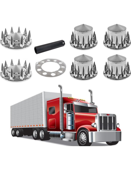 Juego de Cubiertas de Eje Cromadas Mytee para Camiones - 2 Delanteras y 4 Traseras