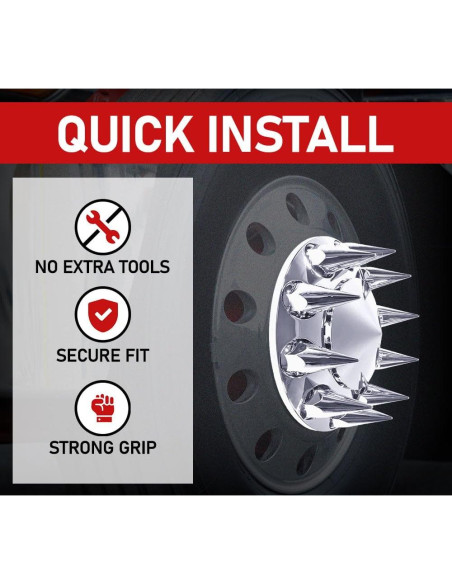 Juego de Cubiertas de Eje Cromadas Mytee para Camiones - 2 Delanteras y 4 Traseras