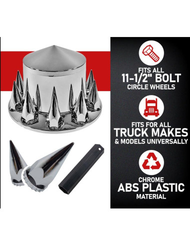 Juego de Cubiertas de Eje Cromadas Mytee para Camiones - 2 Delanteras y 4 Traseras