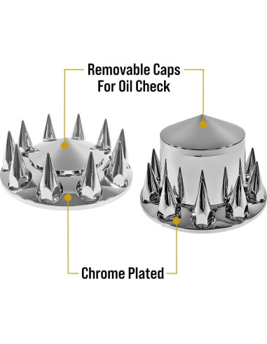 Juego de Cubiertas de Eje Cromadas Mytee para Camiones - 2 Delanteras y 4 Traseras