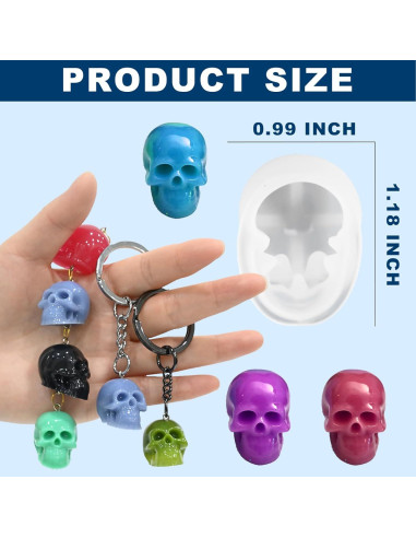 10 Moldes de Silicona de Calavera ZQYSING para Joyería