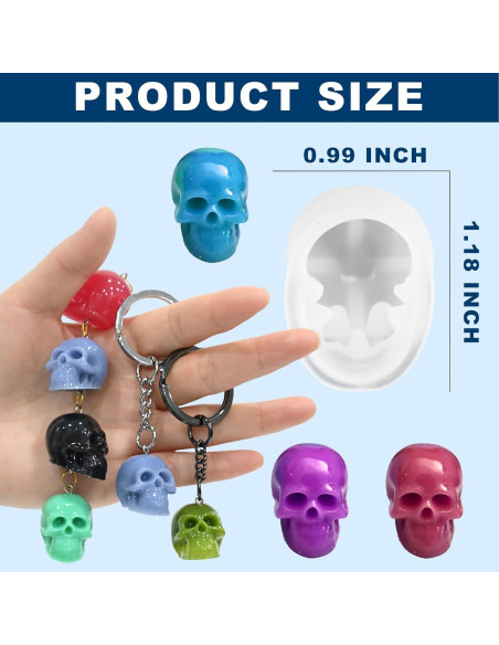 10 Moldes de Silicona de Calavera ZQYSING para Joyería
