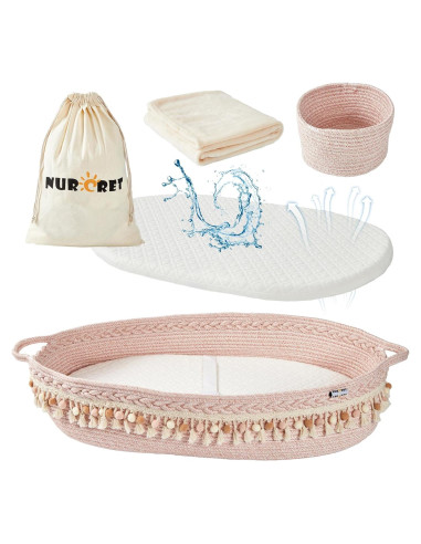 Cesta para Cambiar Bebés Nurcret Rosa Plegable 75x41x15 cm