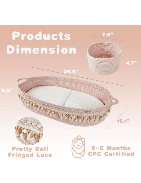 Cesta para Cambiar Bebés Nurcret Rosa Plegable 75x41x15 cm