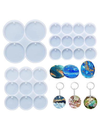 Moldes de Silicona AFINSEA para Resina - 25 Cavidades Redondas