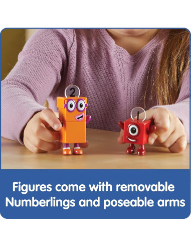 Conjunto de Figuras Numberblocks Uno y Dos en Bicicleta