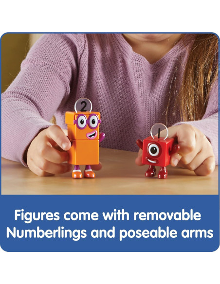 Conjunto de Figuras Numberblocks Uno y Dos en Bicicleta