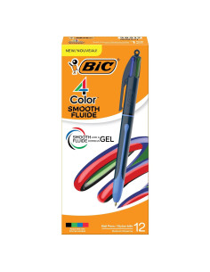Bolígrafo Retráctil BIC 4 Color Suave - 12 Unidades Multicolor