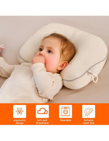 Almohada Ergonómica para Bebé Cococu - Soporte Cuello Blanco
