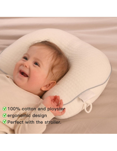 Almohada Ergonómica para Bebé Cococu - Soporte Cuello Blanco