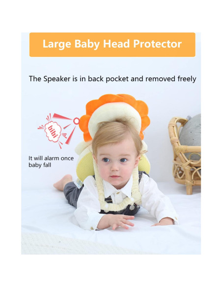 Mochila Protectora de Cabeza para Bebé JunNeng León Amarillo