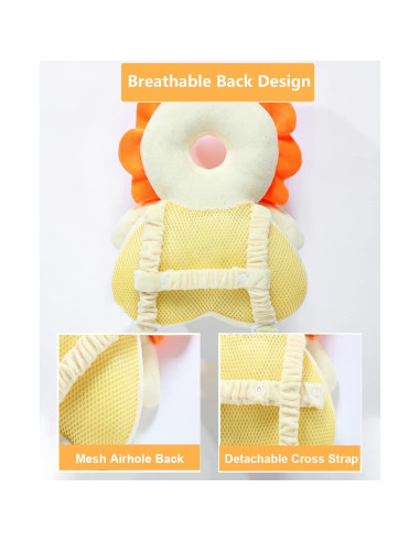 Mochila Protectora de Cabeza para Bebé JunNeng León Amarillo