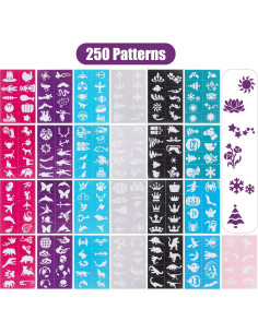 Kit de Plantillas de Pintura Facial NEPOG - 250 Piezas Reutilizables 2