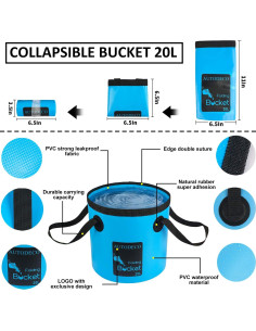 Kit de Limpieza para Autos AUTODECO 22 Piezas con Cubo Plegable 2