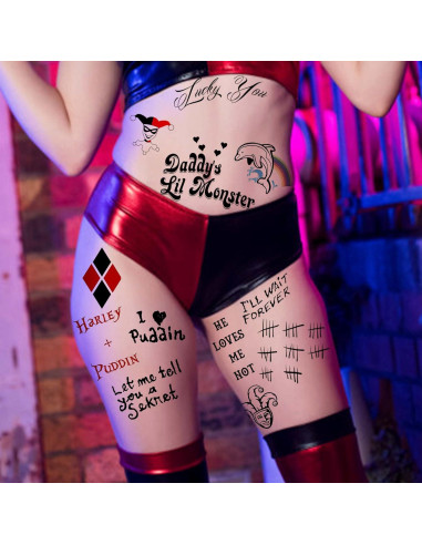 Tatuajes Temporales Halloween TASROI 6 Hojas Joker 3D