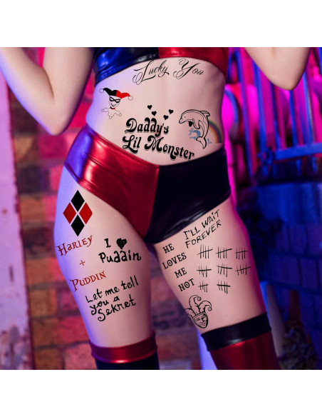 Tatuajes Temporales Halloween TASROI 6 Hojas Joker 3D