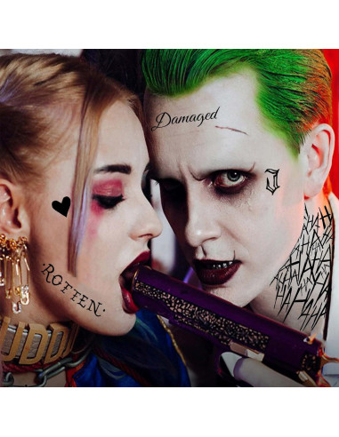 Tatuajes Temporales Halloween TASROI 6 Hojas Joker 3D