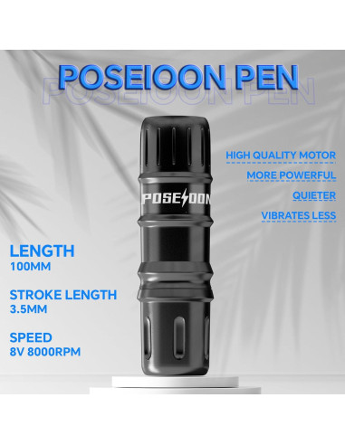 Kit de Tatuaje POSEIDON Inalámbrico con 2 Baterías 1500mAh