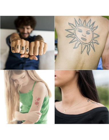 Kit de Marcadores de Tatuajes Temporales Wxfhtda - 10 Piezas + 40 Plantillas