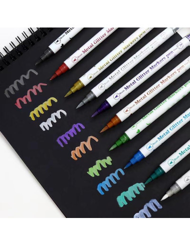 Kit de Marcadores de Tatuajes Temporales Wxfhtda - 10 Piezas + 40 Plantillas