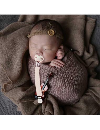 Set de 4 Clips de Chupete KAPIHOUSE con Correa de Tela