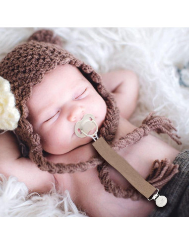 Set de 4 Clips de Chupete KAPIHOUSE con Correa de Tela