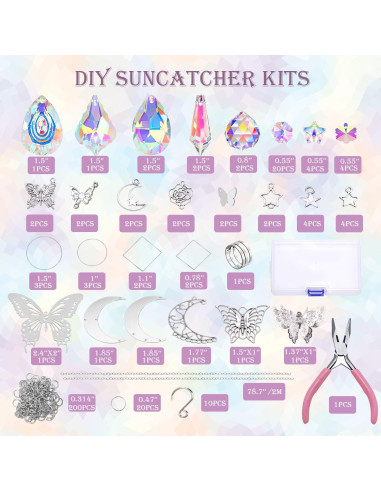 Kit de Atrapasoles de Cristal Lyukii 300 Piezas DIY