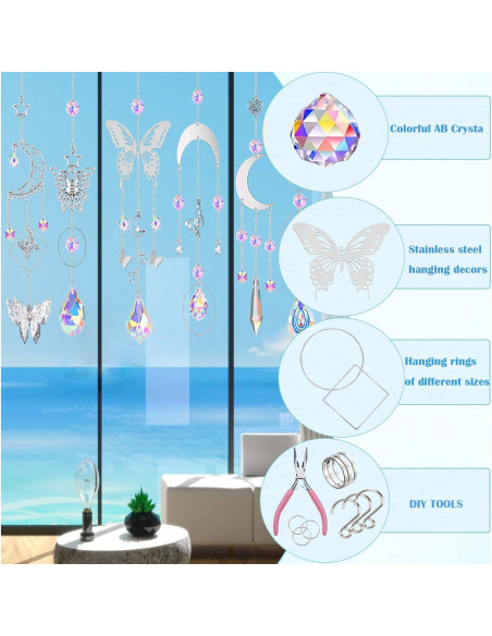 Kit de Atrapasoles de Cristal Lyukii 300 Piezas DIY