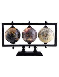 Juego de 3 Globos Terráqueos de 10 cm con Soporte de Metal