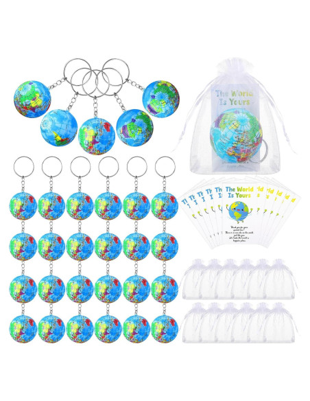 Pack 24 Llaveros Globo Día de la Tierra Quelay para Niños