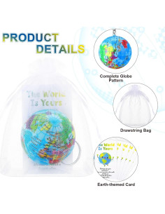 Pack 24 Llaveros Globo Día de la Tierra Quelay para Niños 2