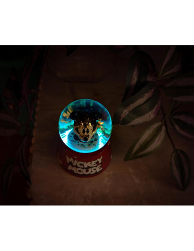 Mini Globo de Nieve Iluminado Mickey Mouse Silver Buffalo - 7.62 cm