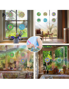 Kit de Arte de Diamante ACSAUMMY 6pcs Mandala para Ventanas 2