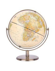 Globo Terráqueo Antiguo Annova 20cm con Base de Metal Bronce