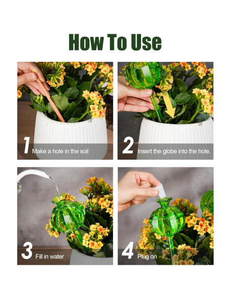 Esferas de Riego Automático NiHome 4-Pack Vidrio Verde