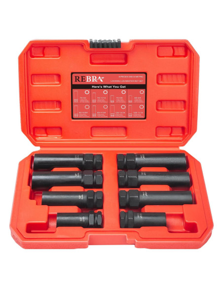 Juego de Llaves para Tuercas de Ruedas REBRA 8 Piezas