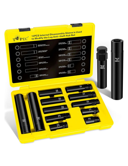 Conjunto de 12 Piezas de Llave de Tuerca de Spline Topec