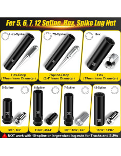 Conjunto de 12 Piezas de Llave de Tuerca de Spline Topec 2