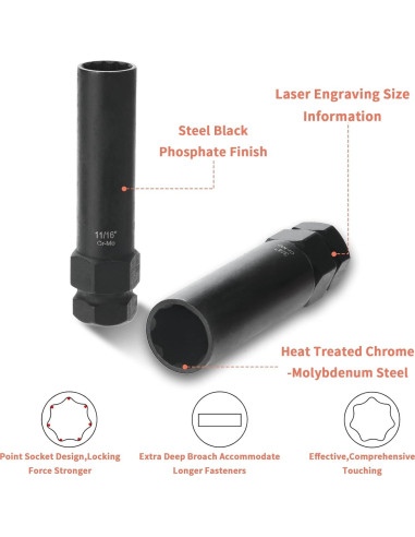 Juego de Llaves para Tuercas de Ruedas REBRA 8 Piezas