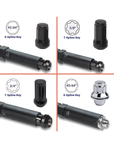 Juego de Llaves para Tuercas de Ruedas REBRA 8 Piezas