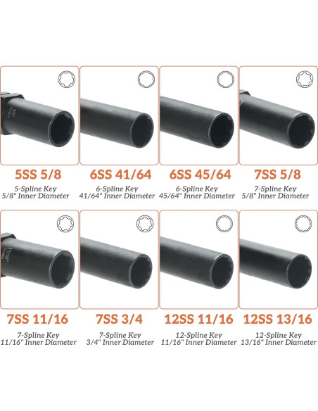 Juego de Llaves para Tuercas de Ruedas REBRA 8 Piezas
