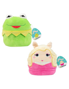 Conjunto de Peluches Squishmallows Kermit y Miss Piggy 20 cm