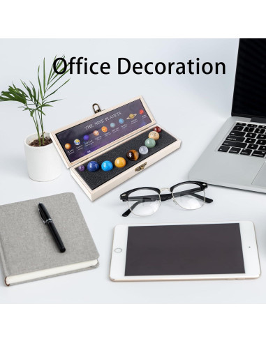 Modelo de Sistema Solar de Cristal Runyangshi - 8 Planetas - Decoración Educativa