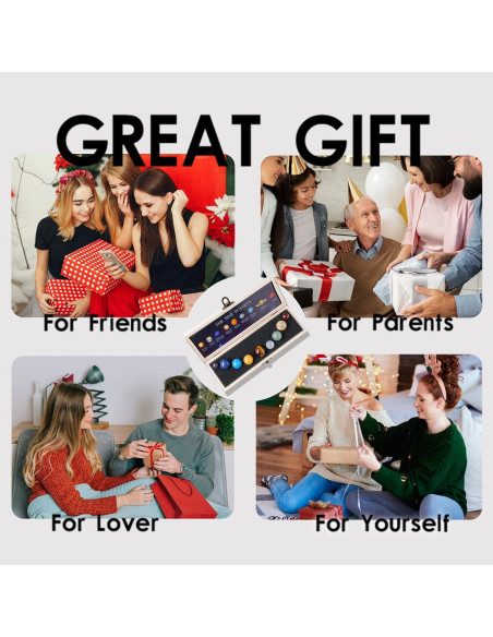 Modelo de Sistema Solar de Cristal Runyangshi - 8 Planetas - Decoración Educativa