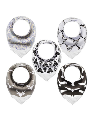 Conjunto de Baberos de Dentición Giftty Baby - Algodón Hipoalergénico