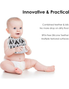 Conjunto de Baberos de Dentición Giftty Baby - Algodón Hipoalergénico 2